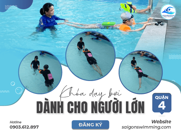 Khóa học bơi kèm riêng dành cho người lớn ở Quận 4